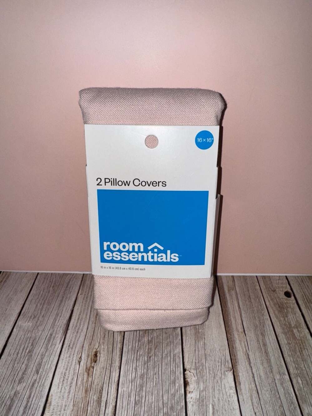 Room Essentials 2pk 16" x 16" Light Pink Pillow Covers